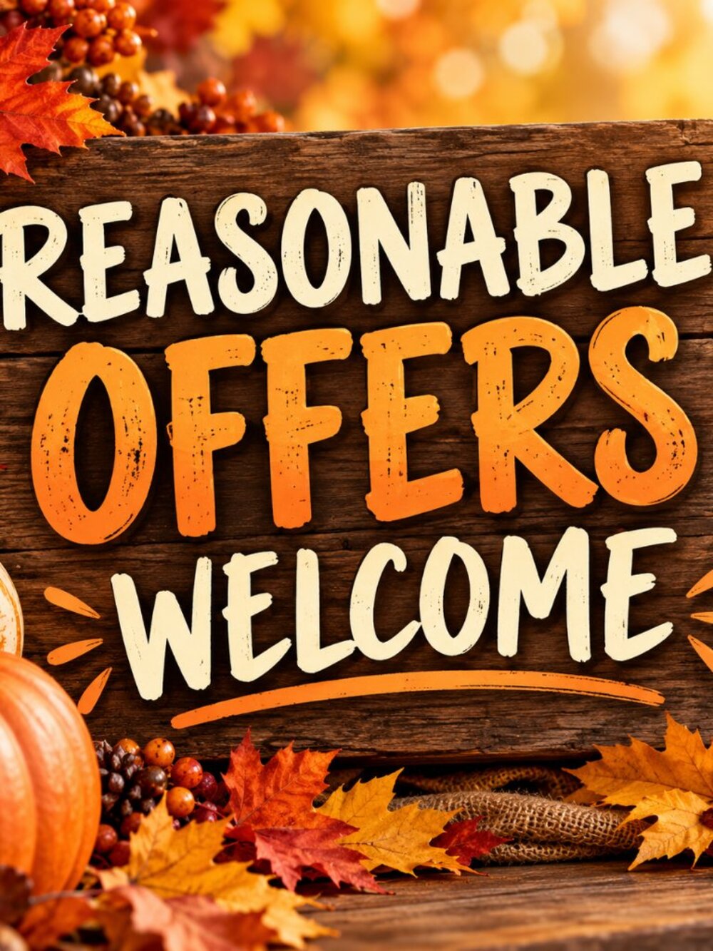 REASONABLE OFFERS WELCOME